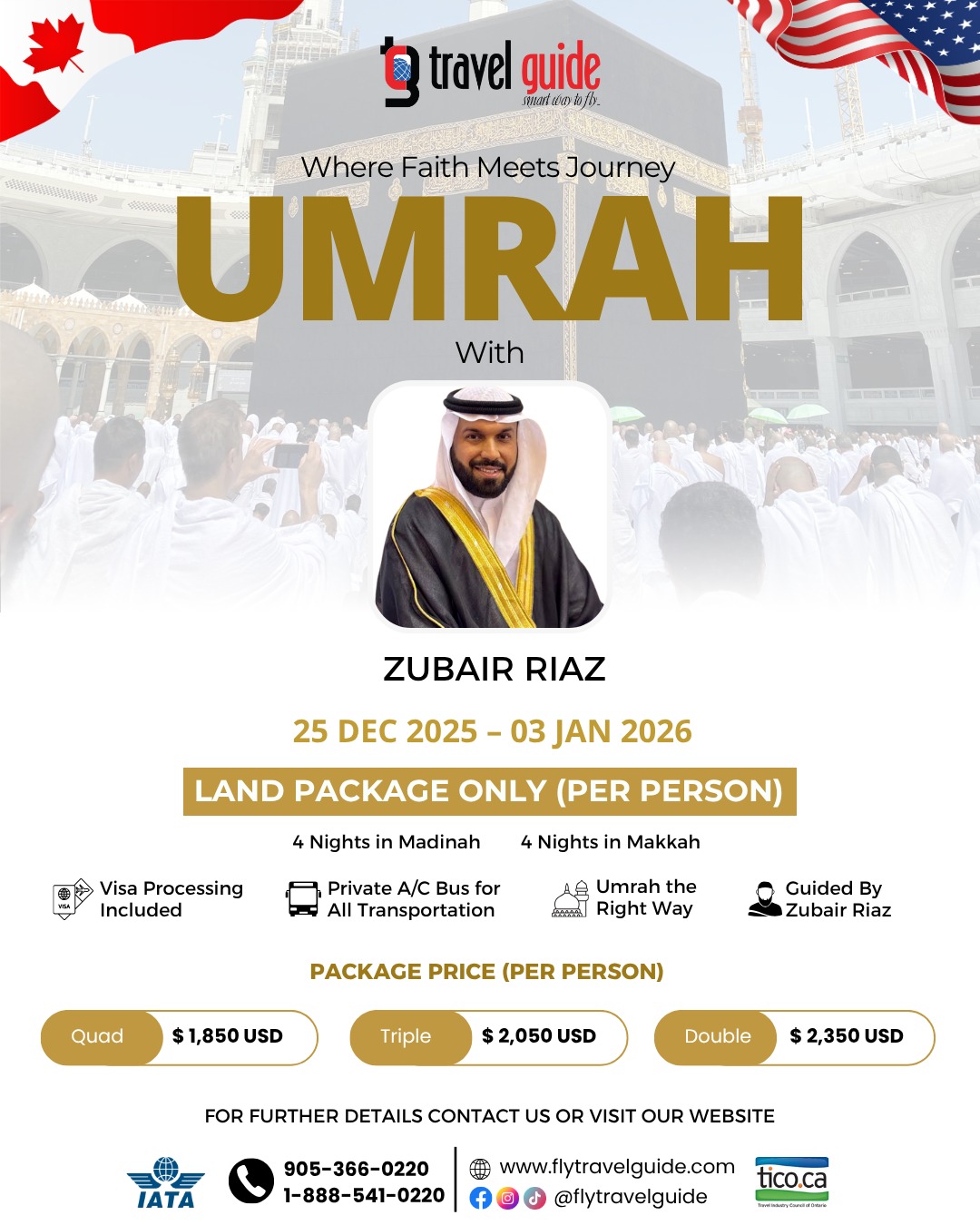 Umrah with Zubair Riaz ( Land only )